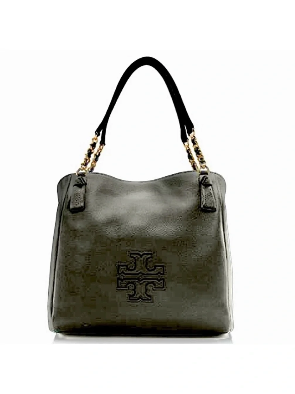 Tory Burch- Harper Tote Bag in Black Pebble Leather with Gold-Tone Hardware